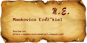 Maskovics Ezékiel névjegykártya
